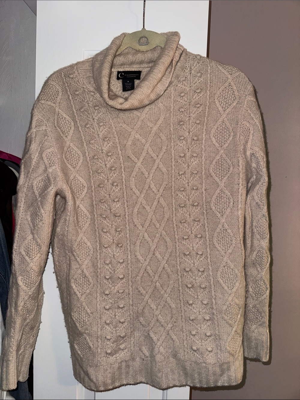 100% 2ply cashmere Turtleneck Sweater - Cream